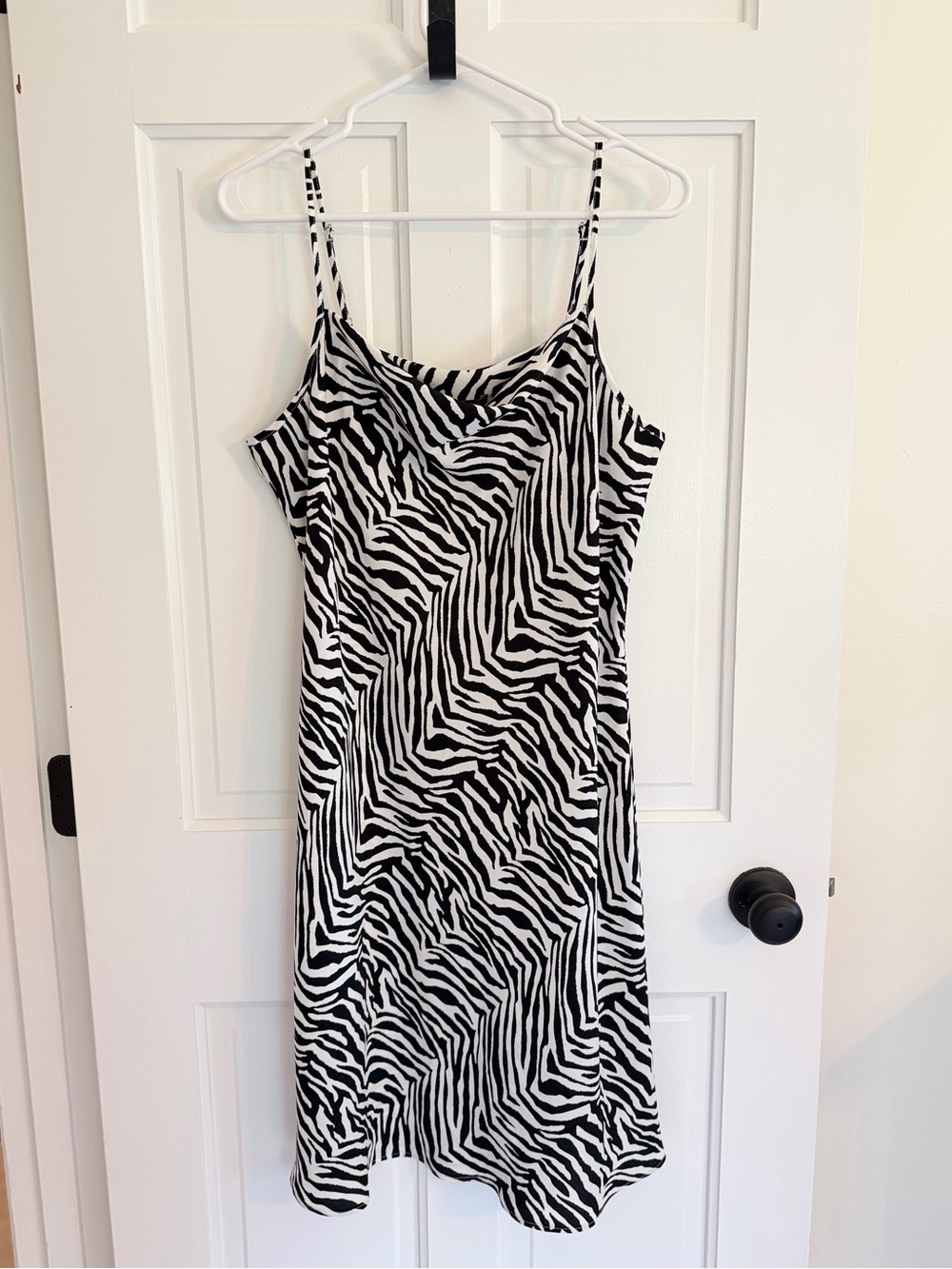 Banana Republic Zebra Print Cowl Neck Slip Dress Size 10